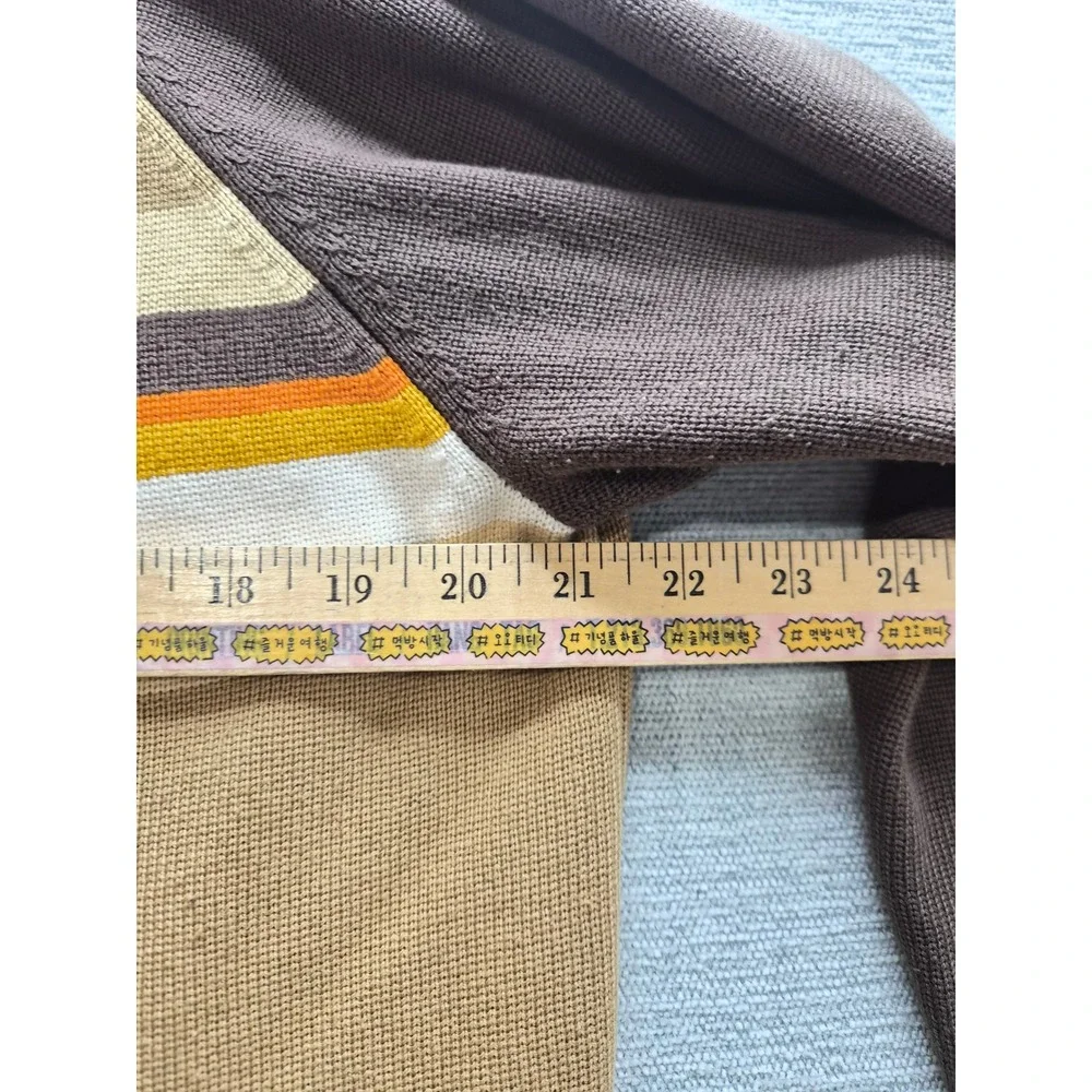 Mossimo Cardigan Sweater Mens Large Brown Tan Tight Knit Raglan Sleeve Full Zip